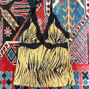 Urban Outfitters Zebra Print Cami with Black Lace